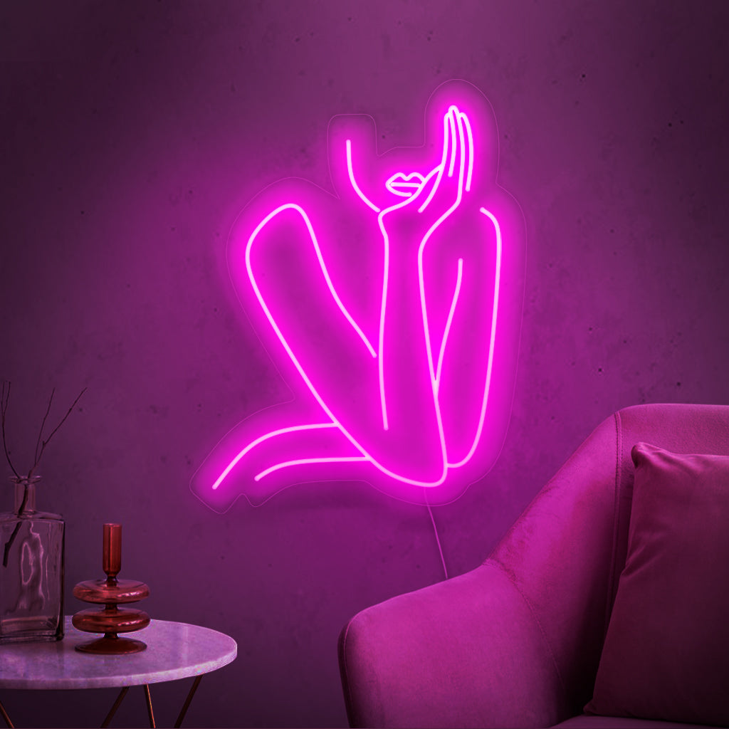 "Abstract Art Woman Neon Sign" utstrålar modern sofistikering med sin chica siluett. Lyft upp ditt utrymme omedelbart med detta eleganta neonljus, vilket ger en touch av modern elegans till alla miljöer.