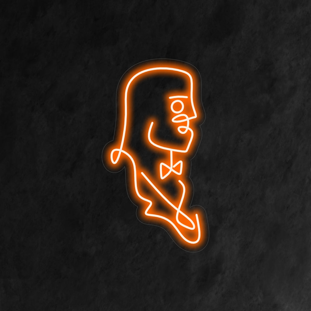"Abstract Man Neon Sign" - Ett fängslande neonljus med en abstrakt representation av en man som ingjuter modernt konstnärskap i ditt vardagsrum.