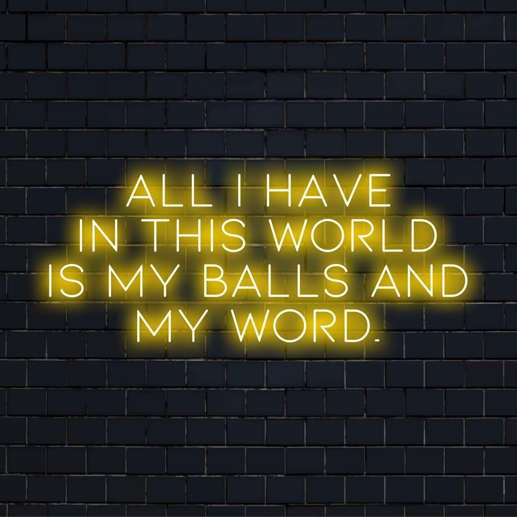 En skräddarsydd LED-neonskylt med ett kraftfullt citat, perfekt för djärv neonväggkonst eller personlig neondekor.