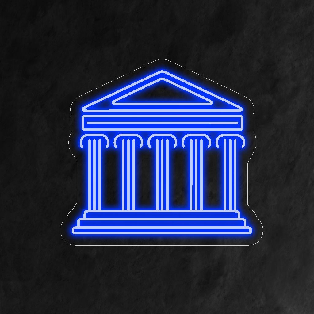"Ancient Roman Architecture Neon Sign" - Ett kungligt neonljus som presenterar storheten hos antik romersk arkitektur, som ingjuter klassisk elegans och kulturell rikedom i ditt vardagsrum.