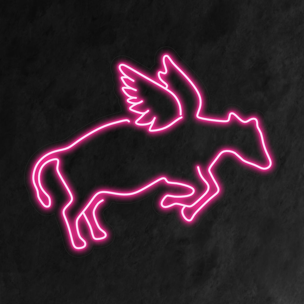 "Angel Cow Neon Sign" - Ett nyckfullt neonljus med en bedårande ko med änglavingar som ingjuter humor och sötma i ditt vardagsrum.