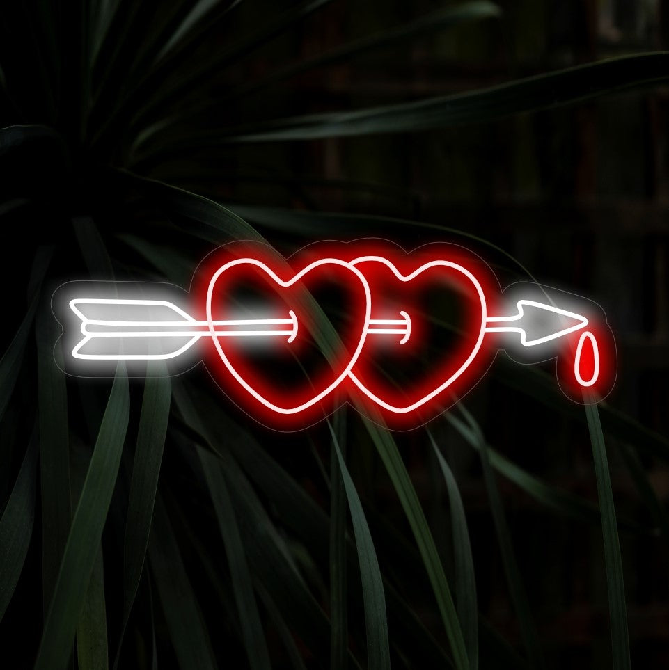 Arrowed Hearts Neonskylt - The Art Neon