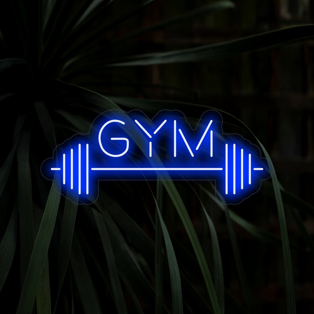 "Barbell and Gym Neon Sign" - Ett kraftfullt neonljus med den ikoniska symbolen för en skivstång, som ingjuter energi och beslutsamhet i ditt träningsrum eller gym.