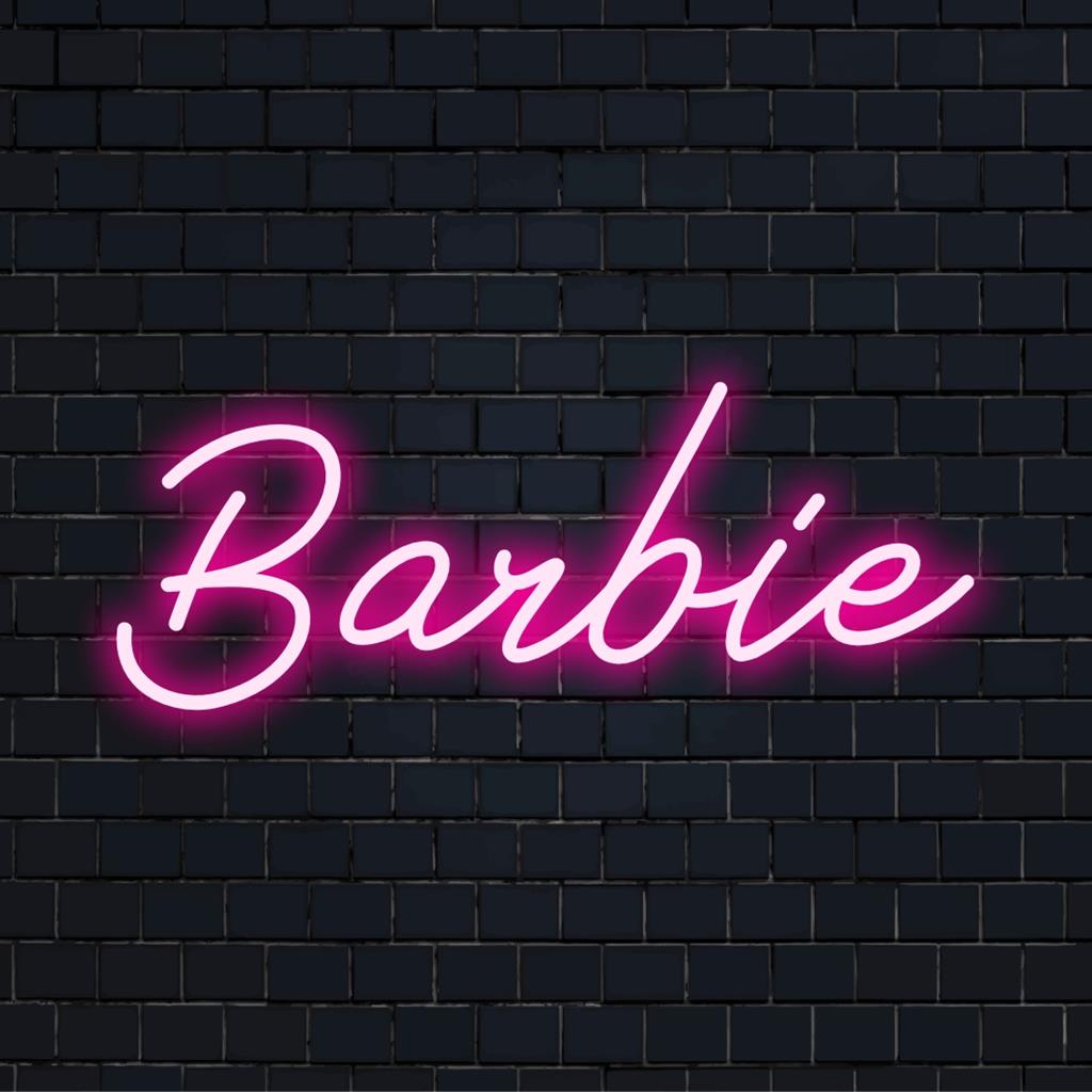 Livlig anpassad LED-neonskylt för Barbie-fans, med snygg neontextbelysning; perfekt inredning för alla lekfulla utrymmen.