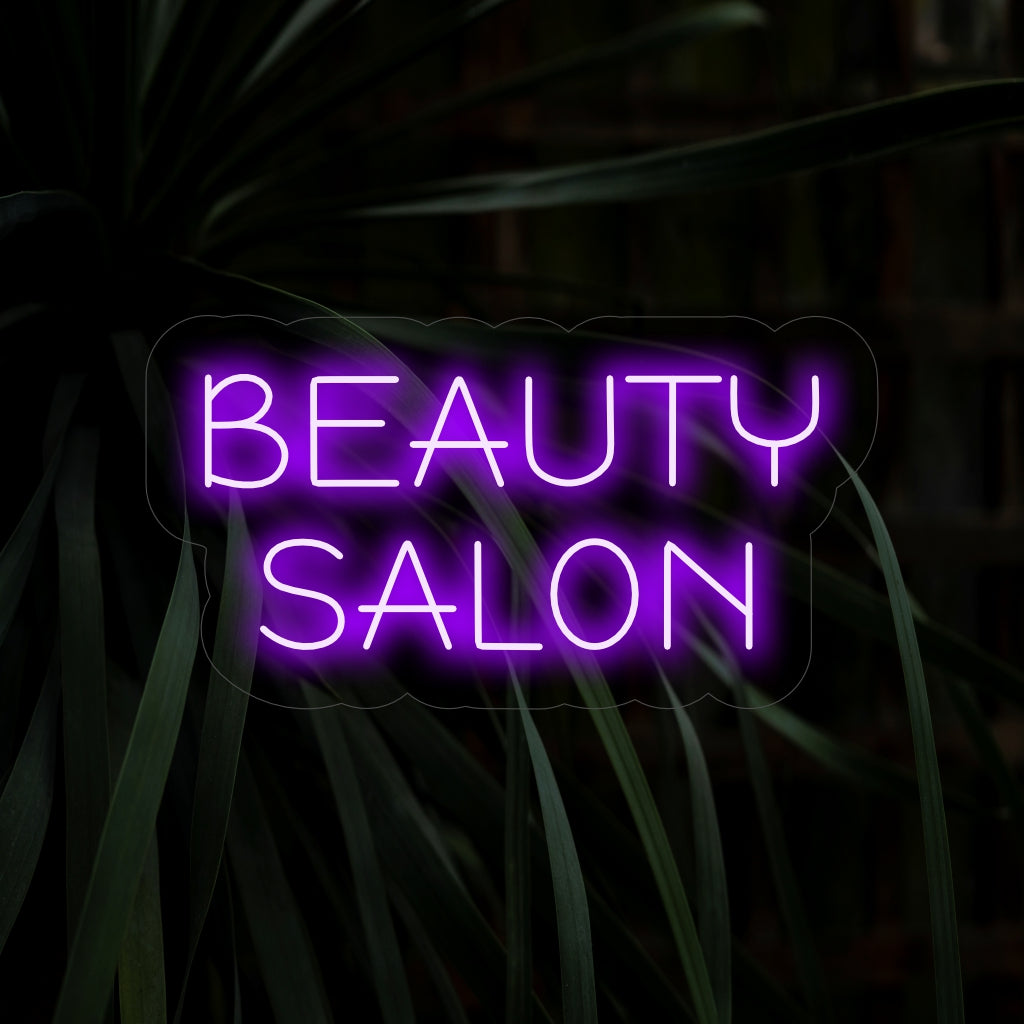 "Beauty Salon Neon Sign" - Ett elegant neonljus med orden "Beauty Salon", som ingjuter sofistikering och elegans i din skönhetssalong eller spa.