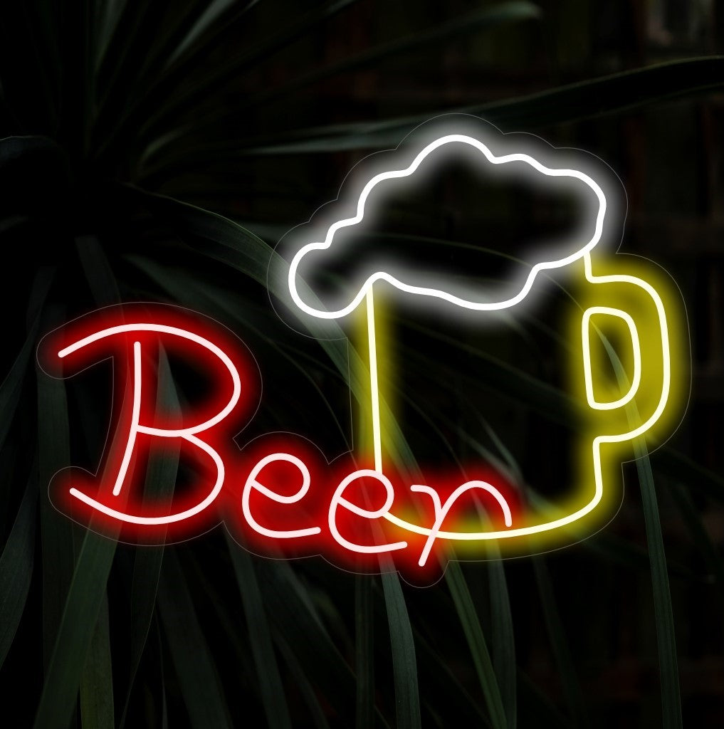 "Beer Neon Sign" är ett tidlöst och ikoniskt tillägg till din barinteriör. Ett neonljus som symboliserar den avslappnade atmosfären på en bra pub.