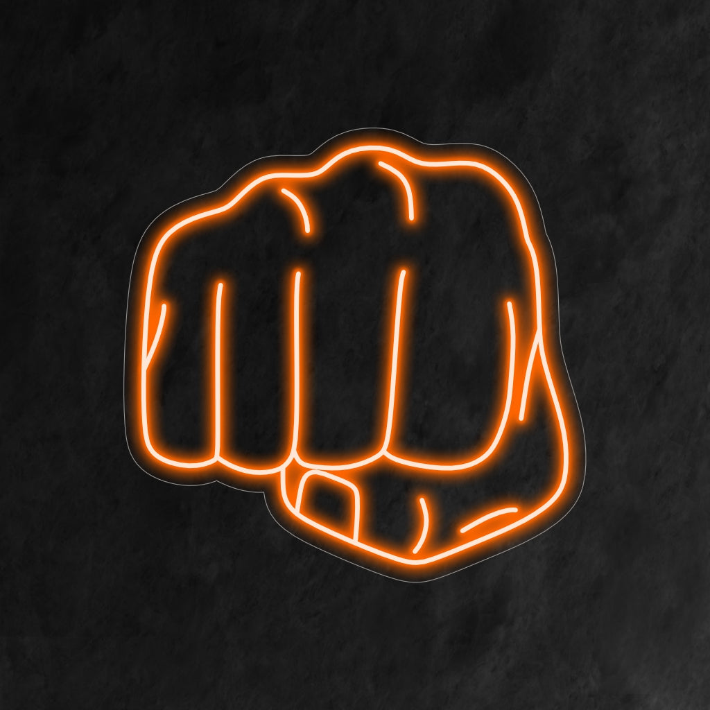 "Boxer Punch Neon Sign" - Ett dynamiskt neonljus med den kraftfulla bilden av en boxare mitt i ett slag, som ingjuter styrka och intensitet i ditt boxningsgym eller inredning med sporttema.