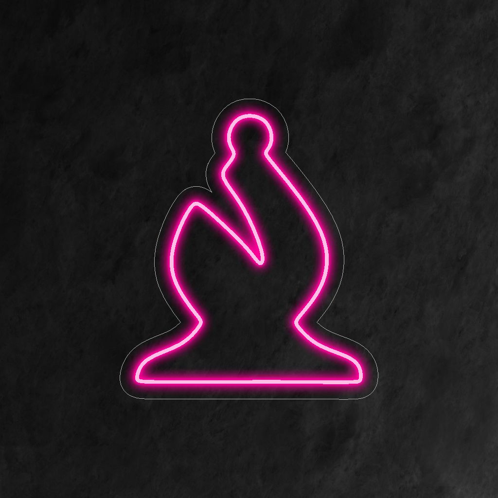"Chess Bishop Neon Sign" ��� Ett sofistikerat och strategiskt neonljus som visar upp en schackbiskopsdesign och lägger till elegans och stil till ditt spelrum eller schacktema.