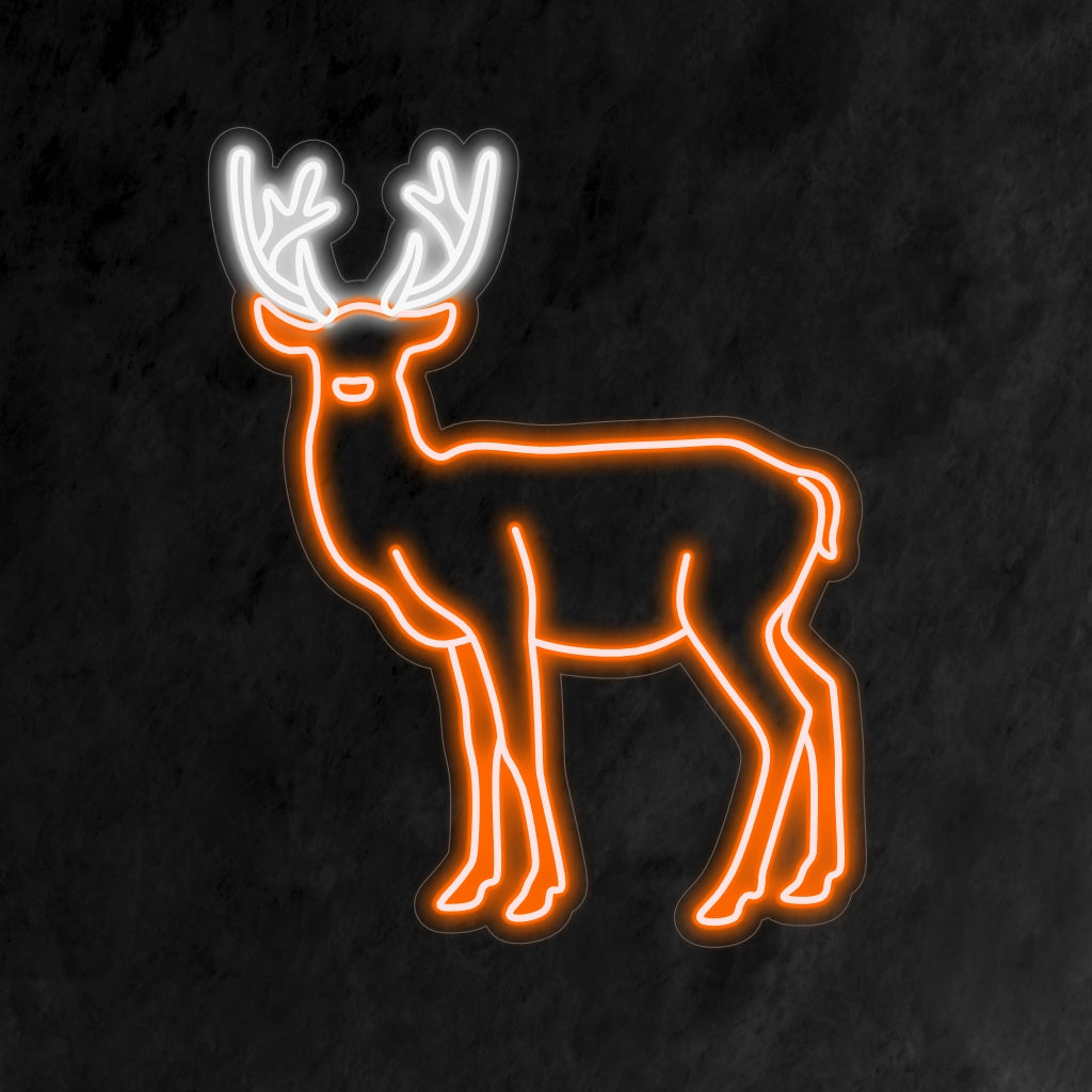 "Deer Neon Sign" lyser upp med ett rustikt sken och för in naturens elegans i ditt utrymme, perfekt för naturentusiaster och de som söker en touch av utomhus.