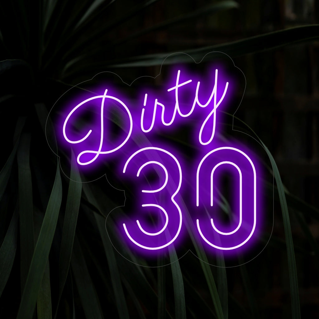 "Dirty 30 Neon Sign" lyser upp med ett levande sken och ger firandet en lekfull och livlig atmosfär, perfekt för att markera milstolpen att fylla 30.