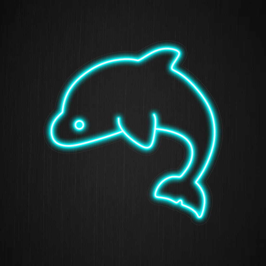 "Dolphin Neon Sign" lyser upp med ett lekfullt sken och ger ditt utrymme glädjen och elegansen hos dessa marina varelser, vilket gör den idealisk för havsentusiaster och miljöer med marint tema.