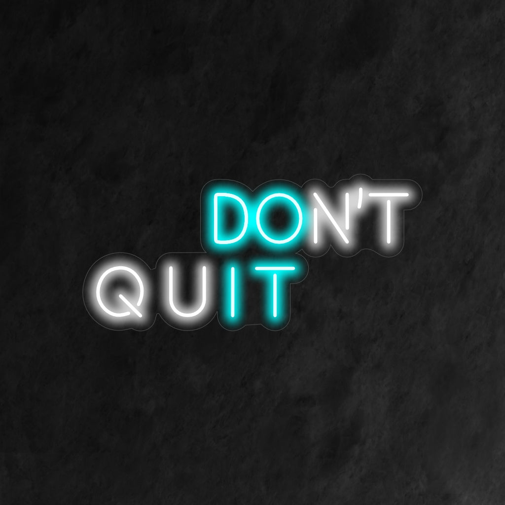 Livlig neonskylt med motiverande budskap, Don't Quit Do It, perfekt som iögonfallande personlig neonväggkonst eller dekor.