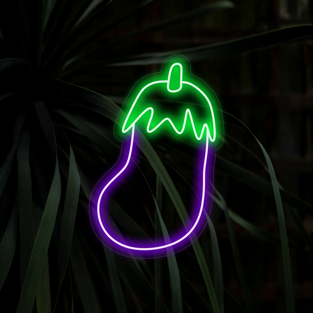 "Eggplant Neon Sign" lyser upp med ett levande sken, perfekt för moderna kök och vegetariska restauranger, och visar upp den eleganta estetiken hos denna mångsidiga grönsak.