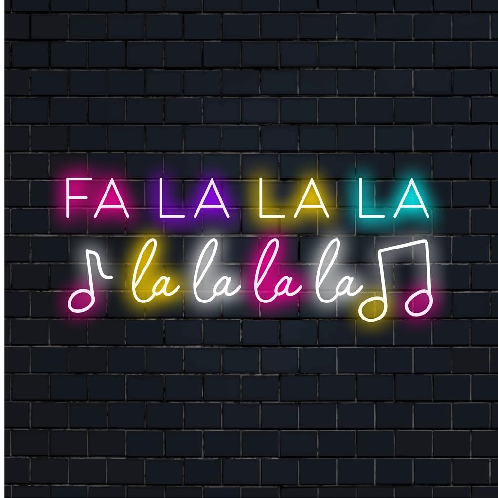 Festlig "Fa La La La" anpassad LED-neonskylt, ljus och levande neonljusdekor för neontextentusiaster på semestern.