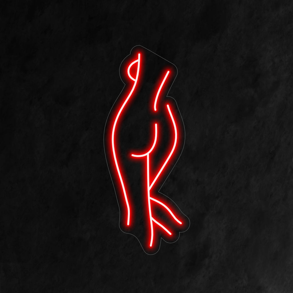 "Female Body Neon Sign" lyser upp med konstnärlig elegans, perfekt för konstgallerier och utrymmen som uppskattar den feminina formens estetiska tilltal.