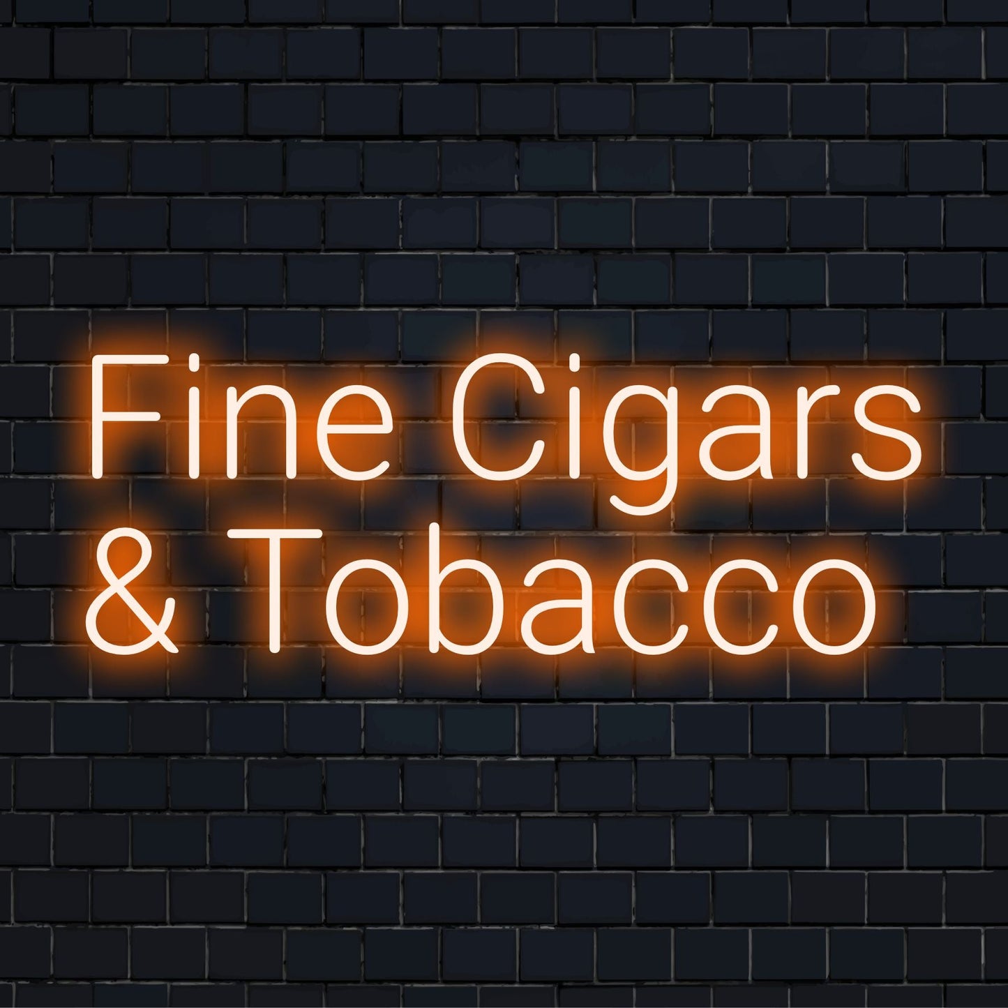 Fine Cigars & Tobacco anpassad LED neonskylt, perfekt för en vintage touch och neonstämning med sofistikerad ljusdekor.