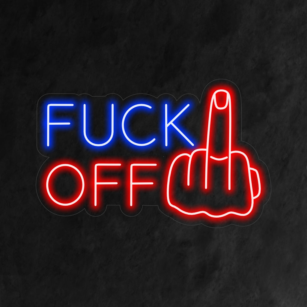 "Fuck off Neon Sign" är ett djärvt och uttrycksfullt uttryck för din interiör. Ett neonljus som ger en touch av respektlöshet och personlighet.