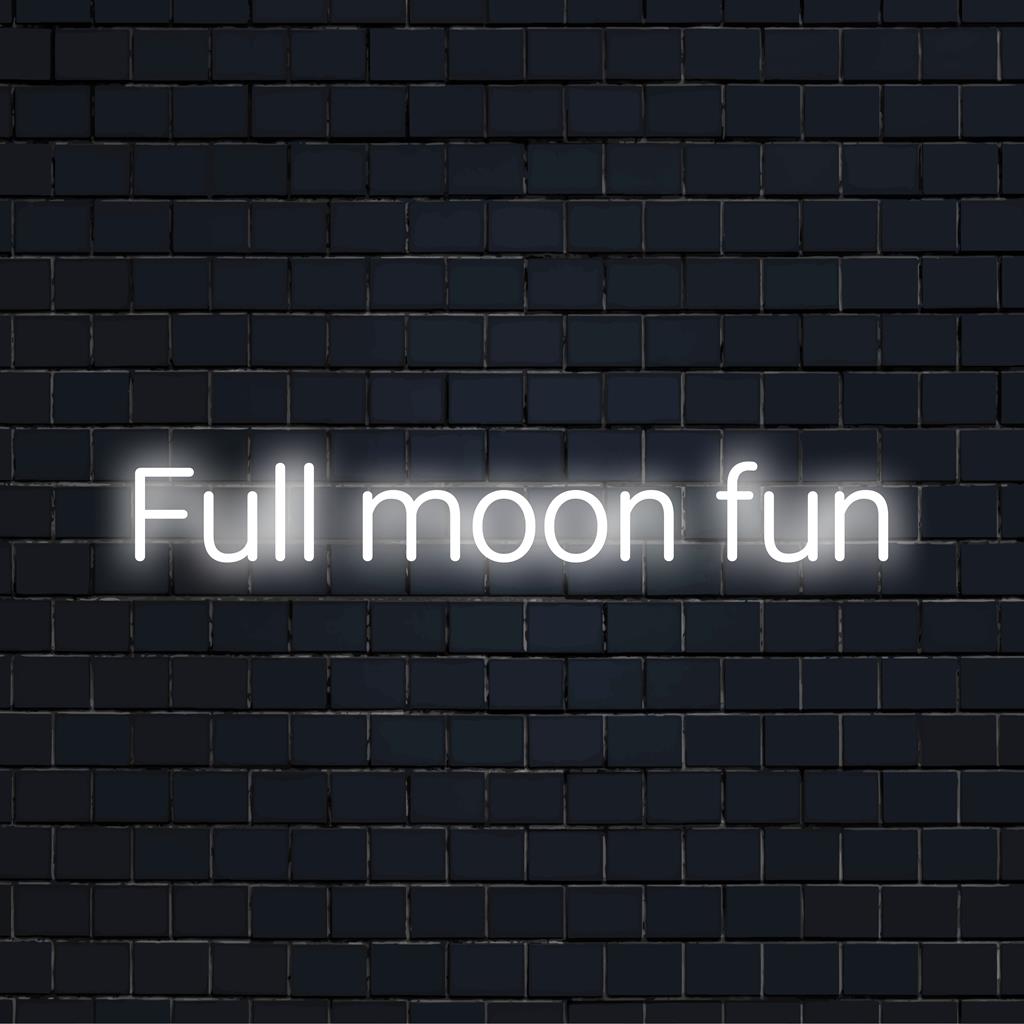 Handgjord Full Moon Fun LED neonskylt, perfekt neonljusdekor för att lägga till unik charm till alla utrymmen.