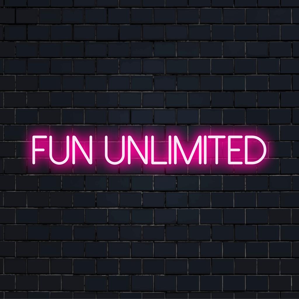 Anpassad LED-neonskylt med Fun Unlimited, perfekt för att lägga till en levande touch till alla utrymmen eller inredningsstilar.