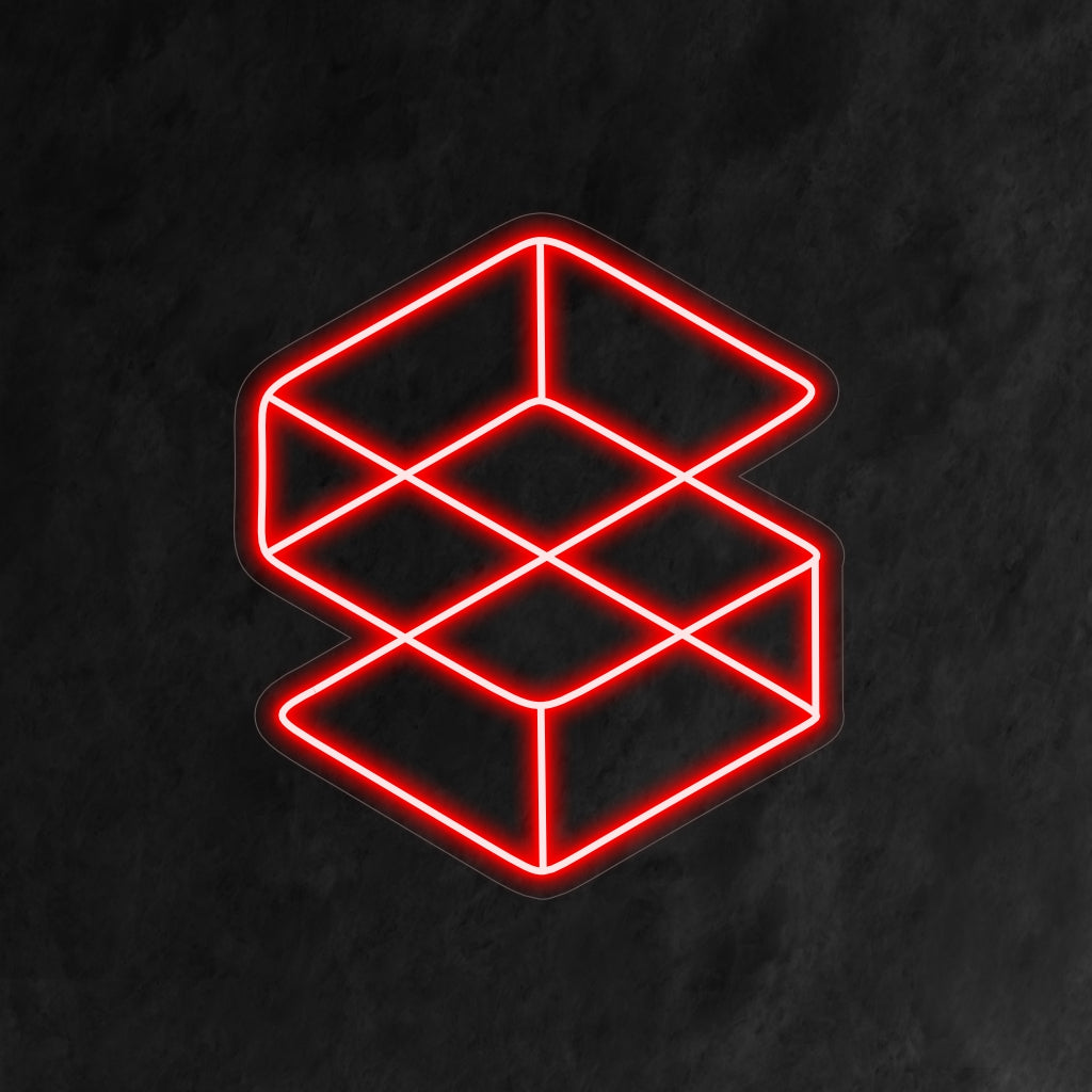 "Geometric Shape Neon Sign" - Lysande med abstrakt sofistikering, perfekt för moderna utrymmen och konststudior, som omfamnar enkelheten och elegansen hos geometriska former.