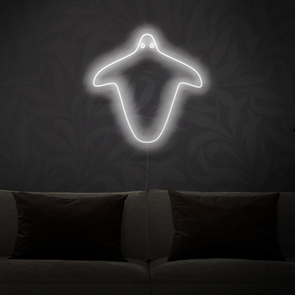 "Ghost Neon Sign" - Glödande med spektral tjusning, perfekt för inredning med Halloween-tema och spelrum, som framkallar en touch av mystik.