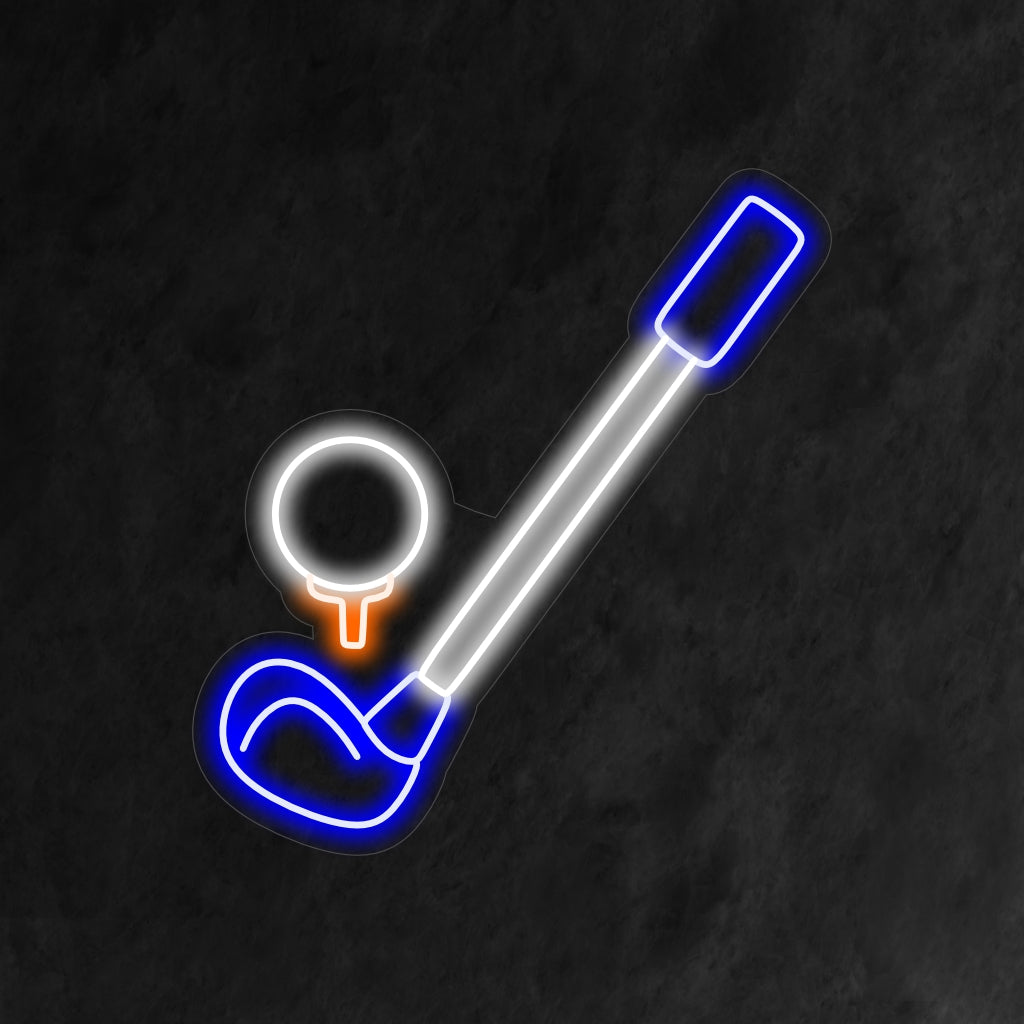 "Golf Neon Sign" - Fångar essensen av sporten, perfekt för golfentusiaster och sportbarer, som hyllar kärleken till golf och spänningen i spelet.