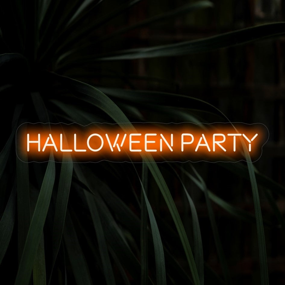 "Halloween Party Neon Sign" - Lägger till en spöklik och festlig touch, perfekt för halloween-temafester och spökhus, för att fira den kusliga och spännande andan av Halloween.