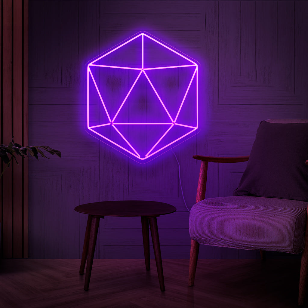 "Hexagon Neon Sign" - Ett modernt och geometriskt tillägg som visar upp enkelheten och elegansen hos hexagonala former för utrymmen som uppskattar minimalistisk och abstrakt design.