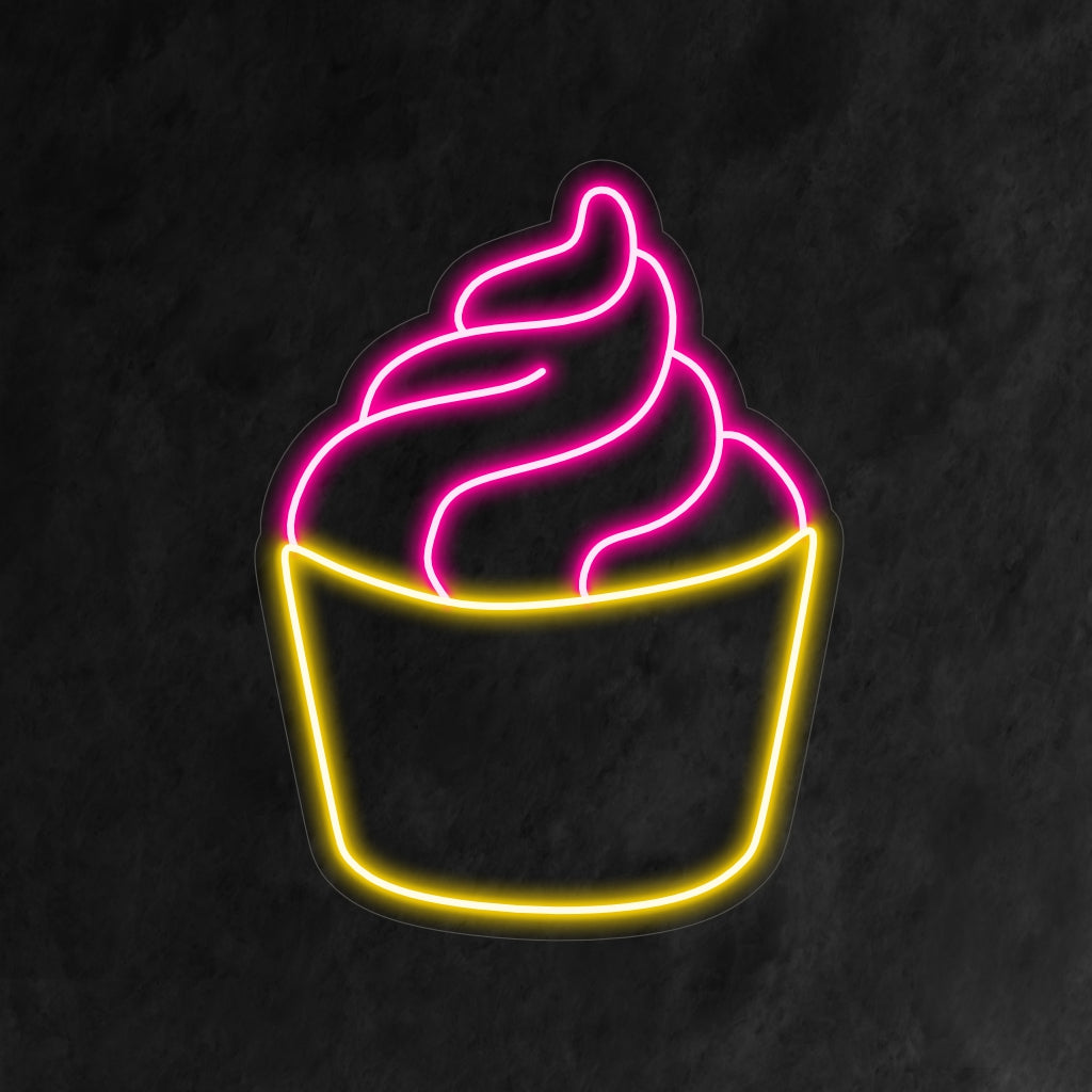 "Ice Cream Neon Sign" - Ett charmigt tillskott, med den ikoniska glassstruten och skapar en glad och inbjudande atmosfär för dem som uppskattar söta godsaker.