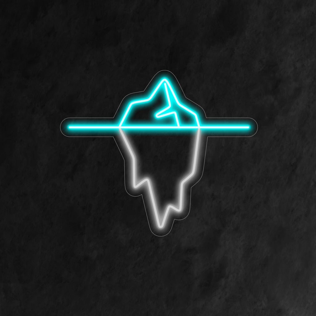 "Iceberg Neon Sign" - Ett coolt och fängslande tillägg, med en konstnärlig representation av ett isberg, perfekt för utrymmen med ett nautiskt eller vintertema.
