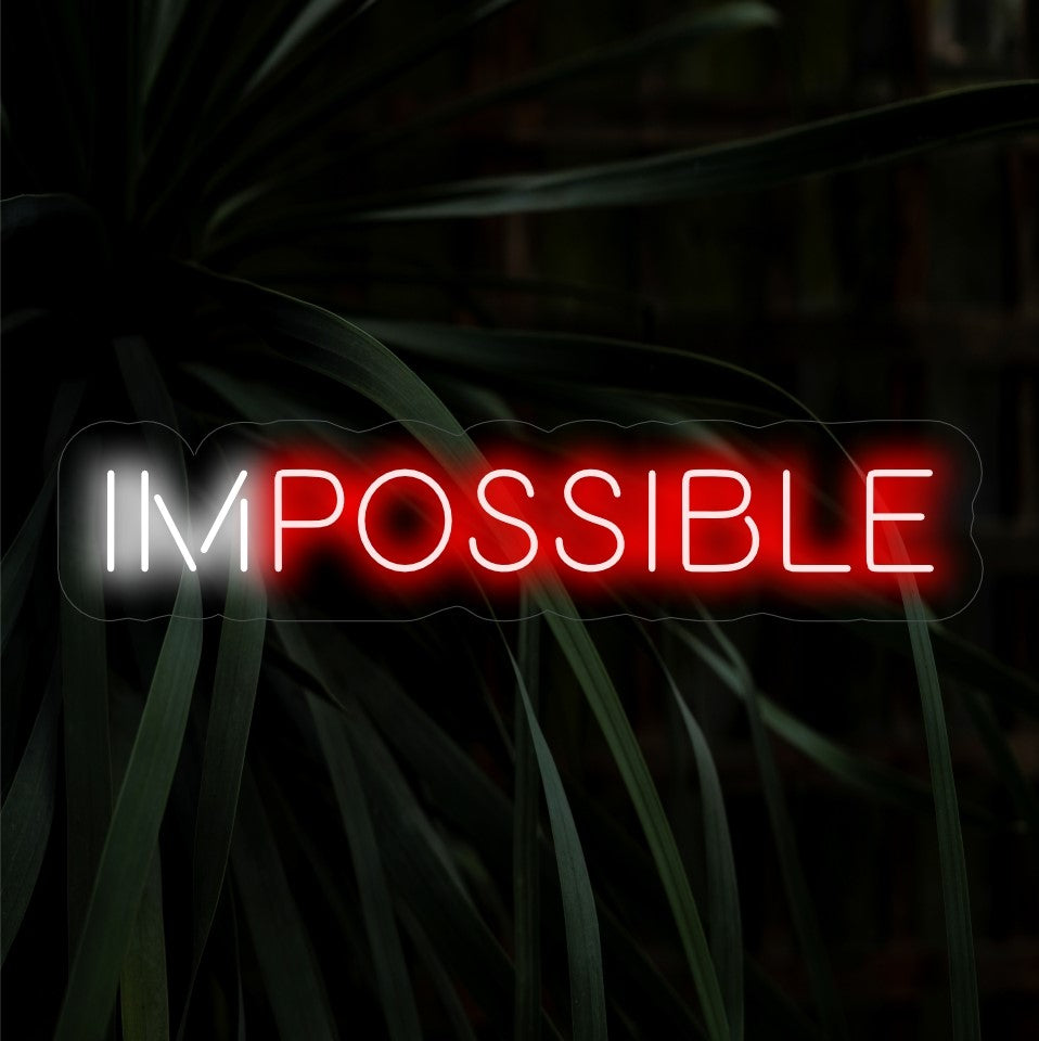 "Impossible Neon Sign" - Ett djärvt och motiverande tillägg som inspirerar dig att anamma utmaningar och förvandla det omöjliga till möjligt med sin livfulla neonglöd.