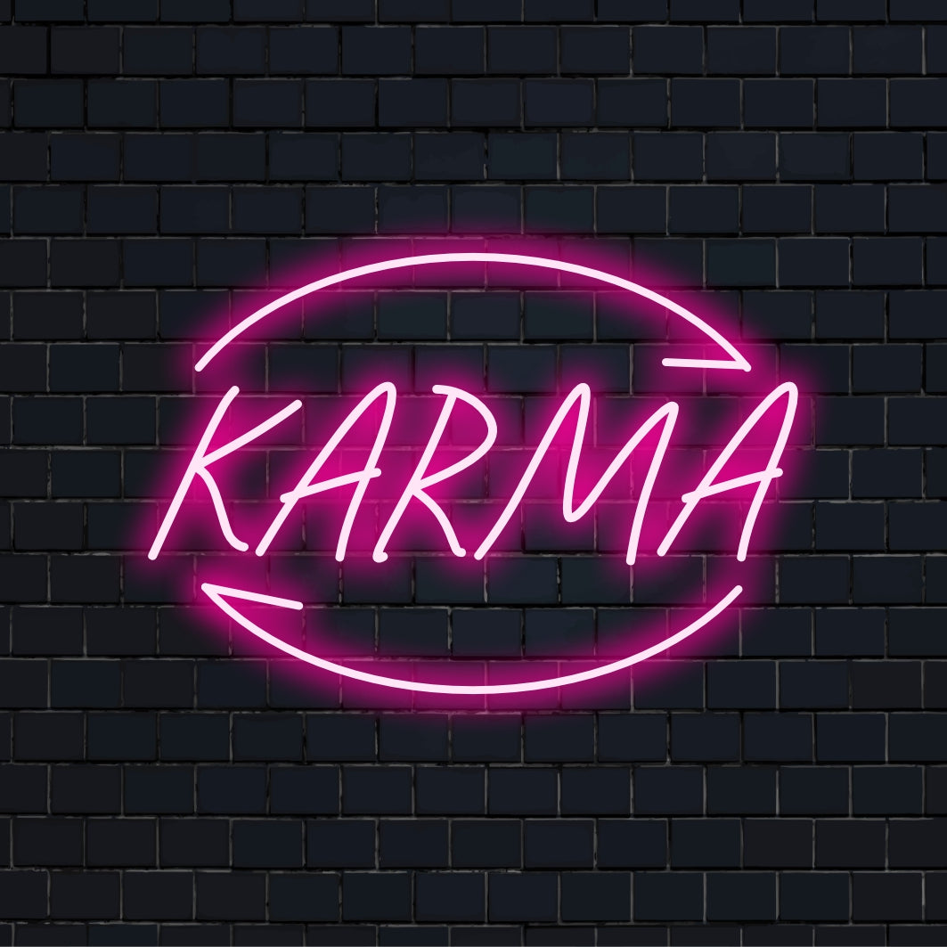 Karma Custom Made LED Neon Sign; levande anpassad neondekor, perfekt för unik interiörbelysning och personlig stil.