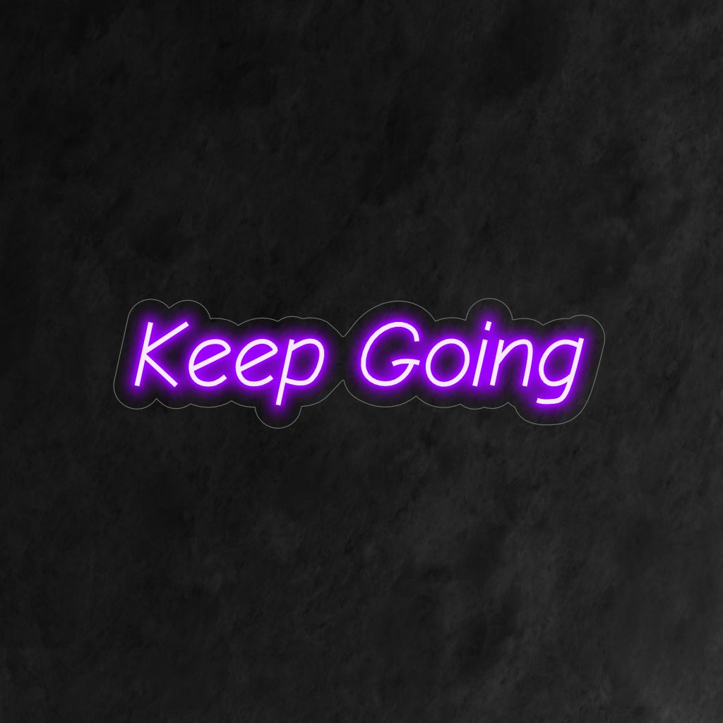 "Keep Going Neon Sign" utstrålar motivation och positivitet, perfekt för utrymmen som behöver en extra boost.