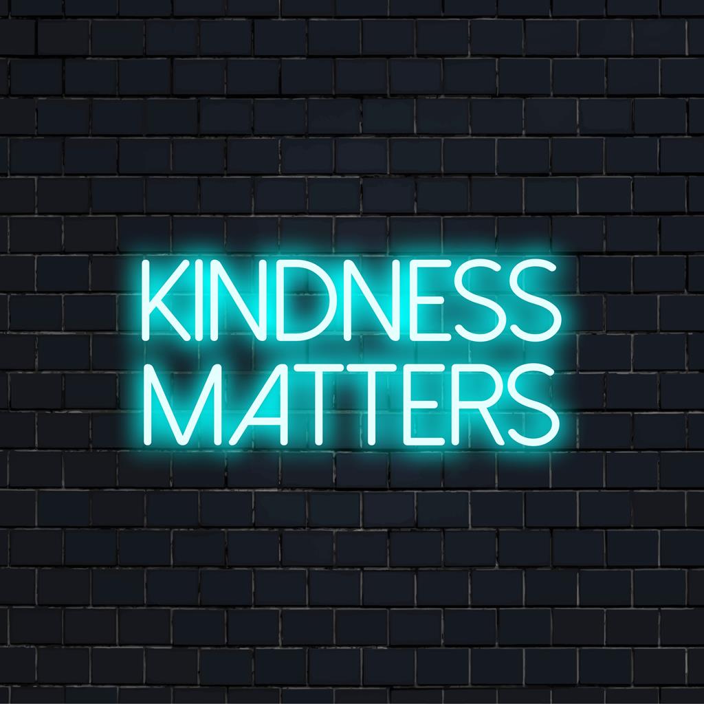 Vibrant Kindness Matters LED-neonskylt med upplyftande neonskyltkonst och skräddarsydd neonljusdekor.