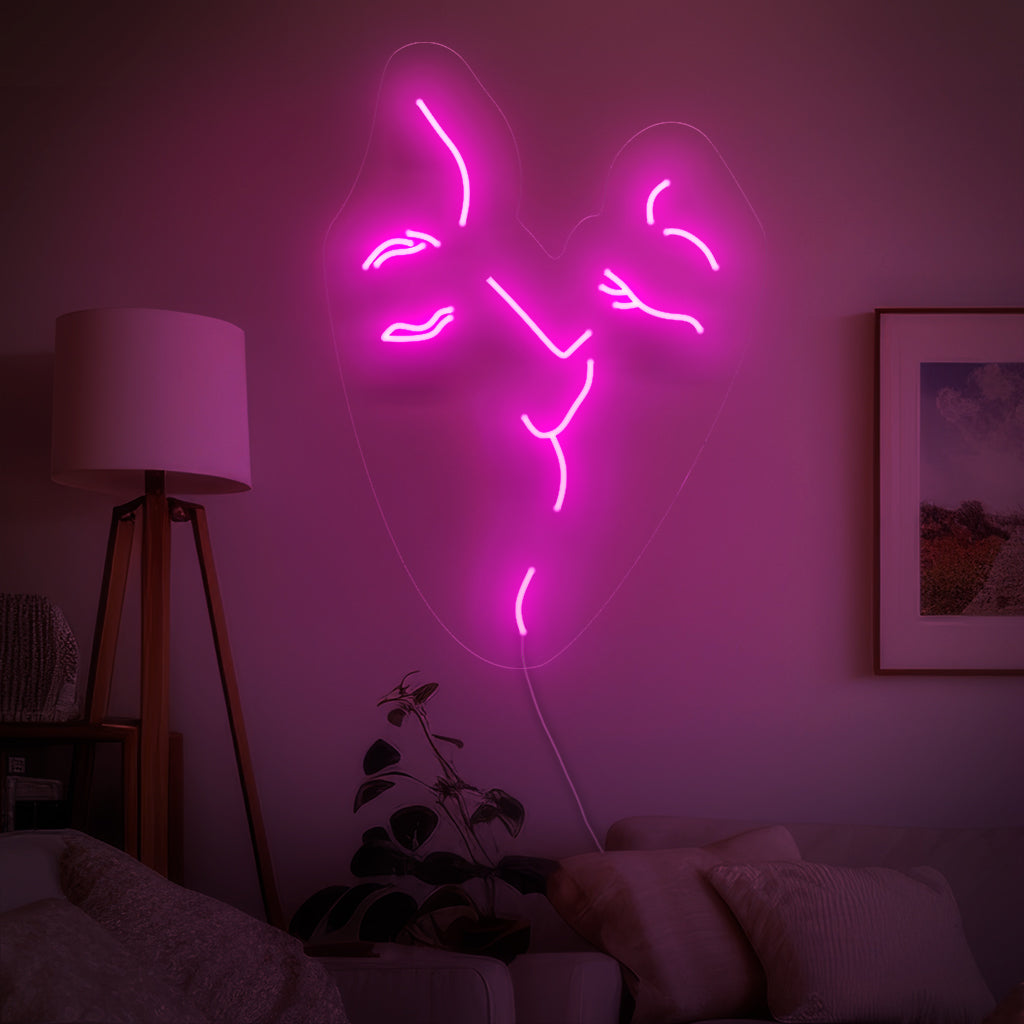 "Kissing Couple Abstract Neon Sign" ��� Sätt stämningen med denna romantiska neonskylt. Perfekt för sovrum och intima utrymmen.