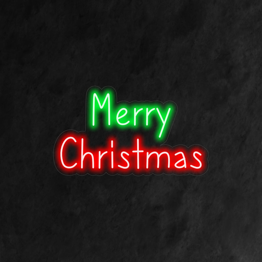 "Lettering Merry Christmas Neon Sign" är ett elegant och festligt tillskott till din interiör med semestertema. Ett neonljus som visar upp den eleganta bokstäverna "God jul".