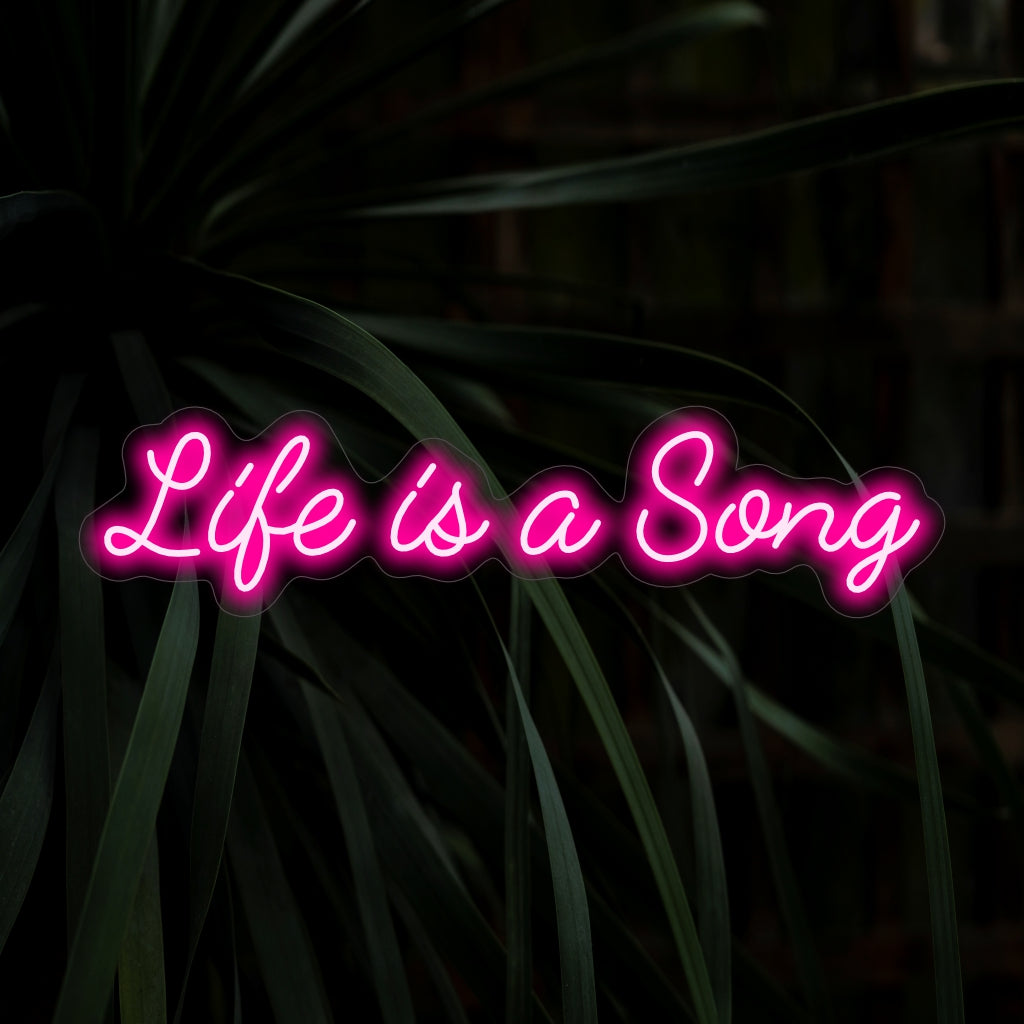 "Life is a Song Neon Sign" - Lys upp ditt utrymme med musikaliska vibbar. Perfekt för musikälskare och de som uppskattar tillvarons skönhet.