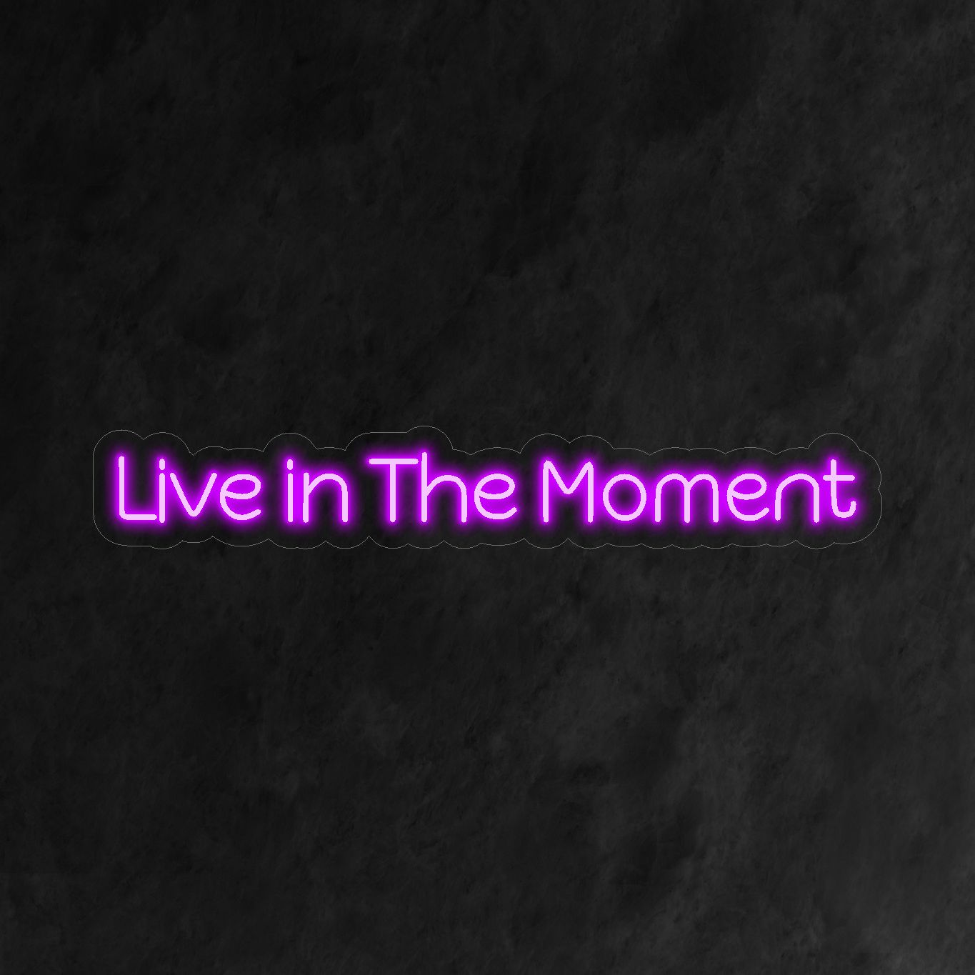 "Live In The Moment Neon Sign" är ett levande och medvetet tillägg för utrymmen som omfattar nuet. Lys upp med nuets anda!