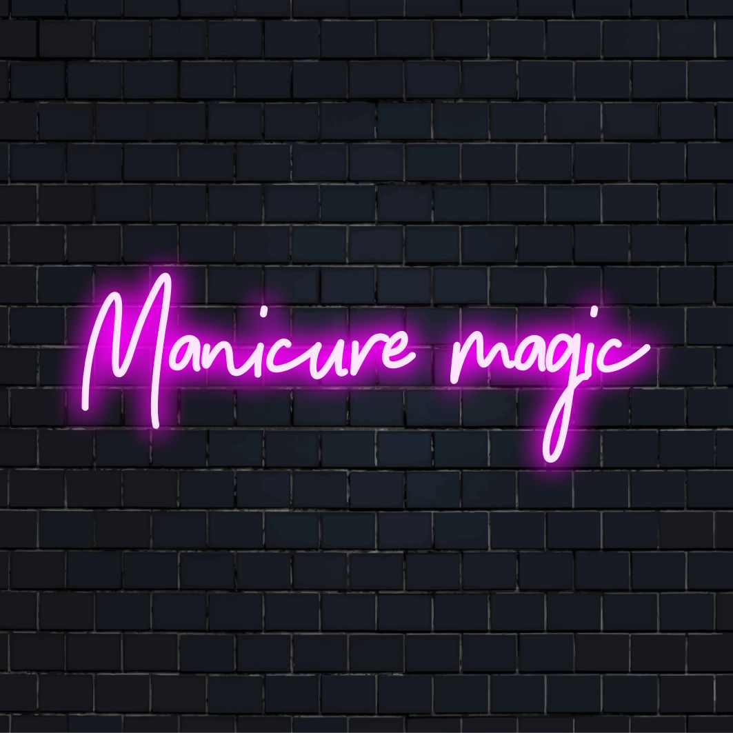 Manicure Magic LED Neonskylt: Lys upp ditt utrymme med denna anpassade neondesign, perfekt för att lägga till en unik glöd till alla rum.