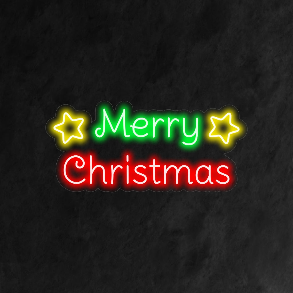 "Merry Christmas With Stars Neon Sign" är ett bländande och festligt tillskott till din interiör med semestertema. Ett neonljus som ger stjärnornas briljans till julfirandet.