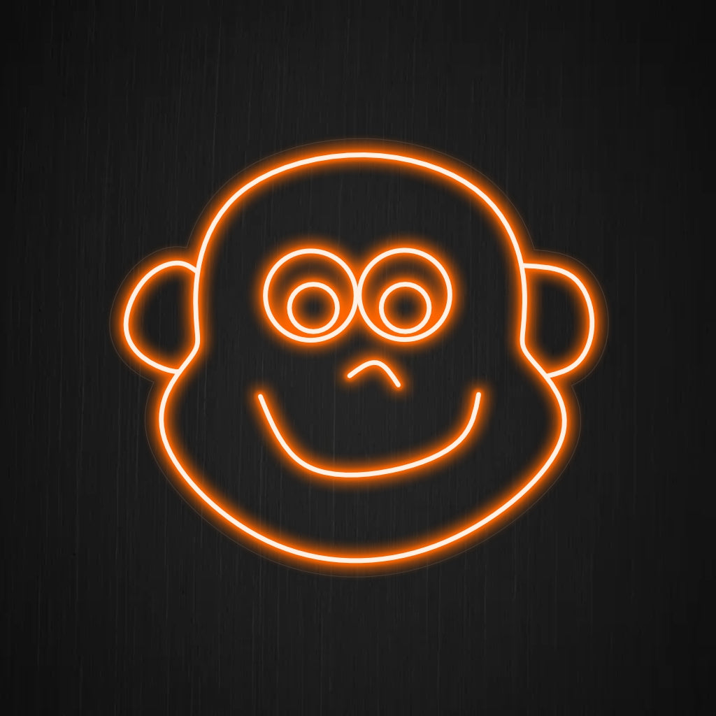"Monkey Face Neon Sign" är ett fräckt och lekfullt tillskott för utrymmen som omfamnar en rolig och livlig atmosfär. Lys upp med busig charm!