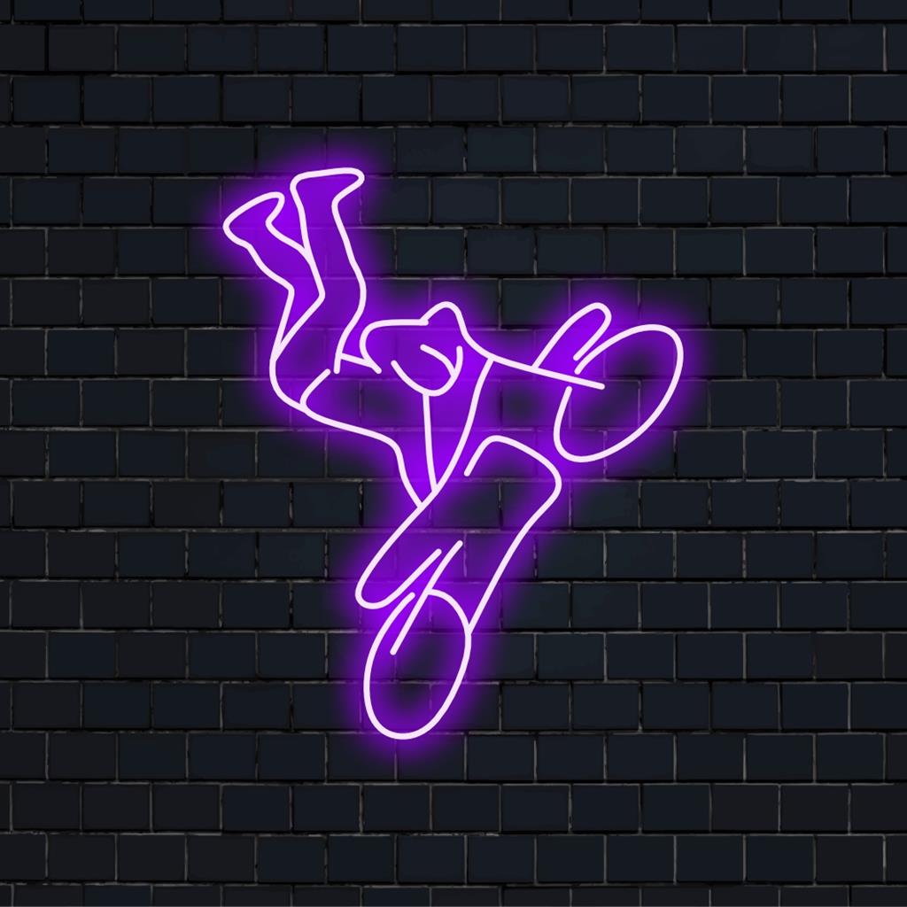 Dynamic Motorbike Acrobatic LED Neon Sign, perfekt för levande neonväggkonst och personlig neonljusinredning.