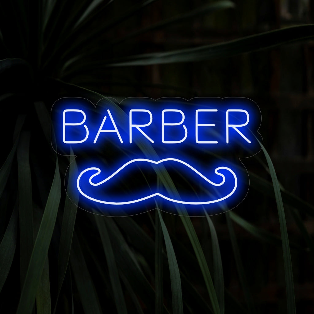 "Mustache Barber Neon Sign" är ett stilrent och vintagetillskott, perfekt för frisörsalonger med en touch av klassisk charm. Lys upp med grooming elegans!