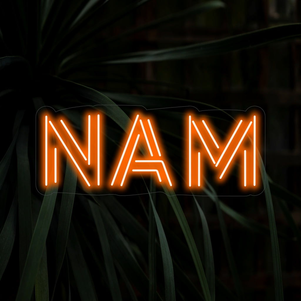 "NAM Neon Sign" är ett elegant och minimalistiskt tillägg, perfekt för utrymmen som uppskattar enkelhet och modern design. Lys upp med modern stil!