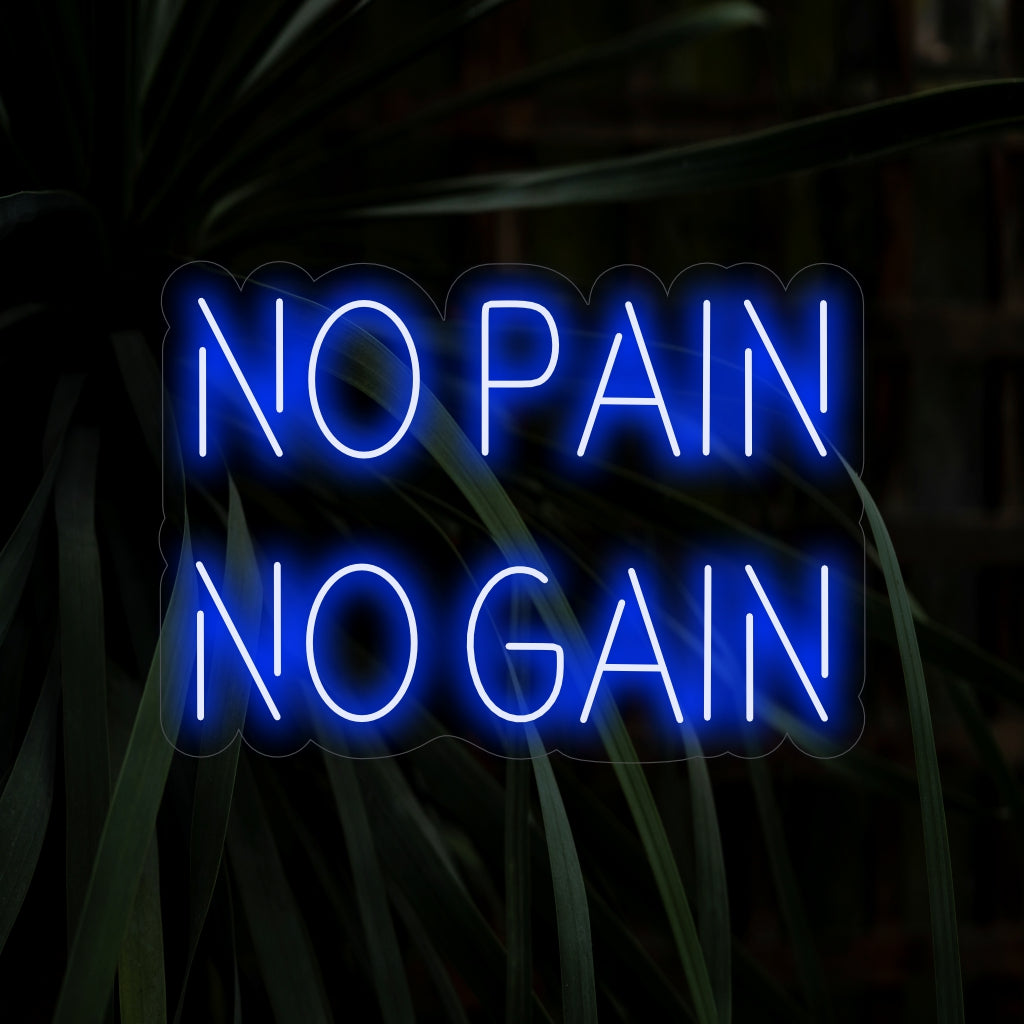 "No Pain No Gain Neon Sign" är ett dynamiskt och motiverande tillägg, perfekt för utrymmen som inspirerar hängivenhet och ansträngning. Lys upp med en anda av motståndskraft!