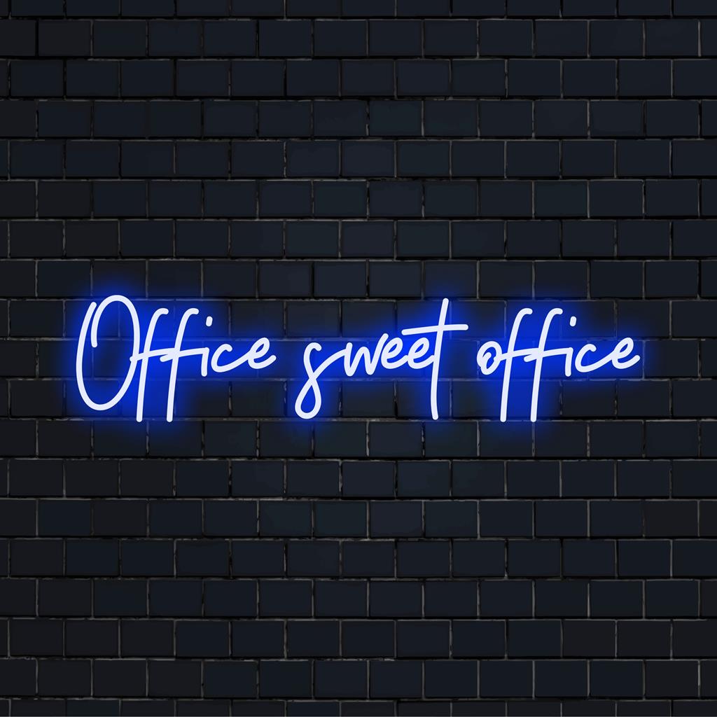 Custom Office Sweet Office LED-neonskylt som lyser upp alla utrymmen med levande neoncitatkonst och chic inredning.
