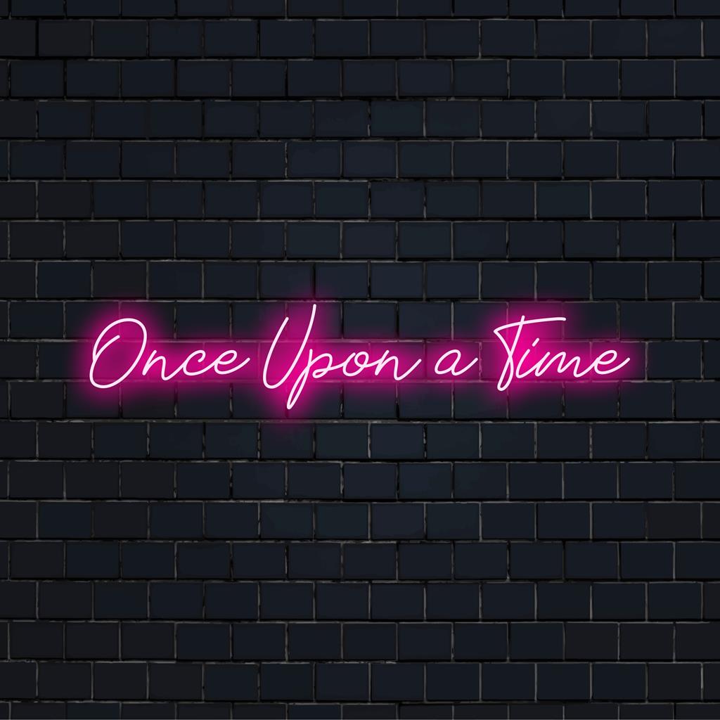 LED neonskylt med Once Upon A Time-fras, perfekt personlig inredning och neonljuskonst för hemmet eller evenemang.