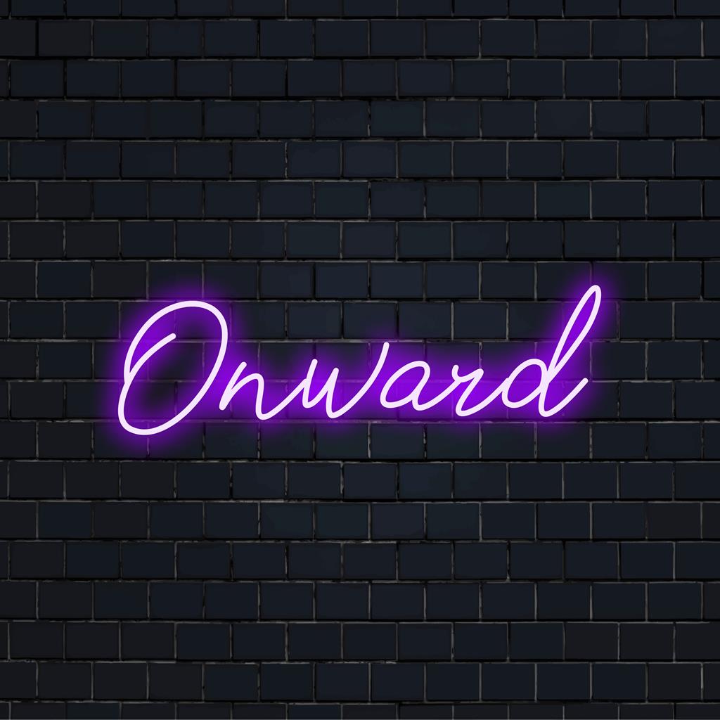 Onward Custom Made LED Neon Sign: livlig personlig neondesign för unik heminredning, estetisk atmosfär.