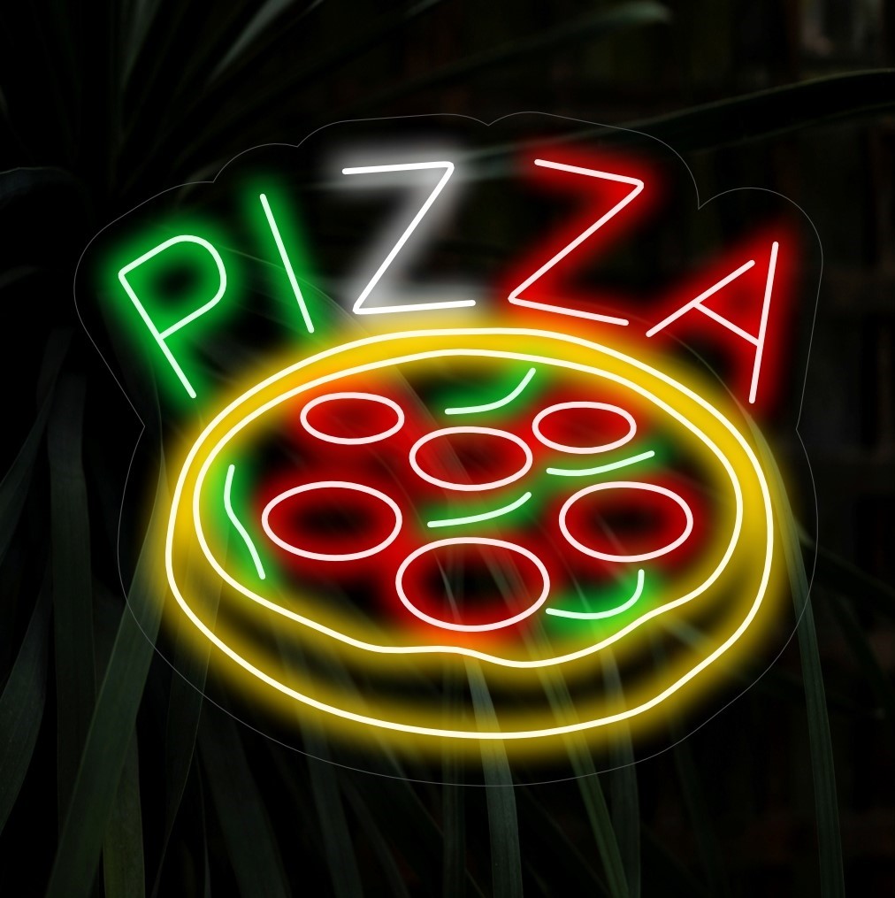 "Pizza Neon Sign" är ett ljuvligt och ikoniskt tillskott, perfekt för både pizzerior och pizzaälskare. Lys upp med den aptitretande tjusningen av en nybakad paj!
