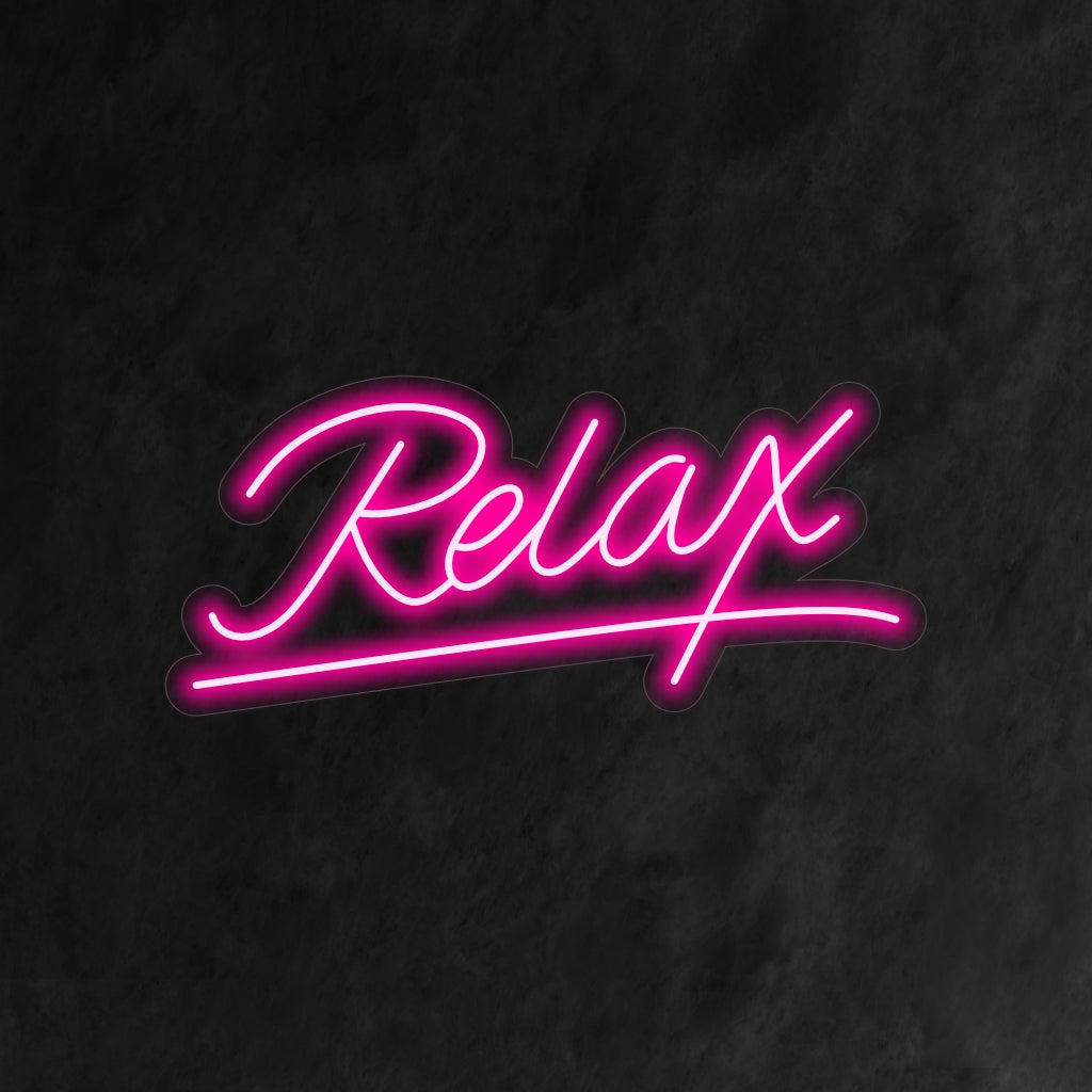 "Relax Neon Sign" är ett lugnande och inbjudande tillskott till din friskvårdsinredning. Ett neonljus som uppmuntrar till en lugn och avslappnad atmosfär.